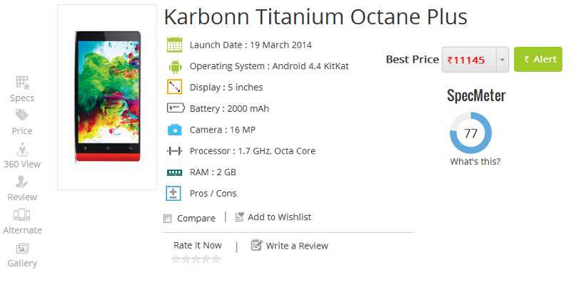 Karbonn Titanium Octane Plus