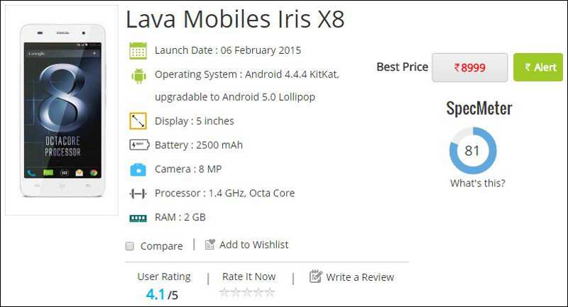 Lava Iris X8