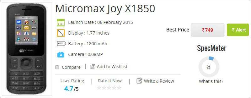 Micromax Joy X1850
