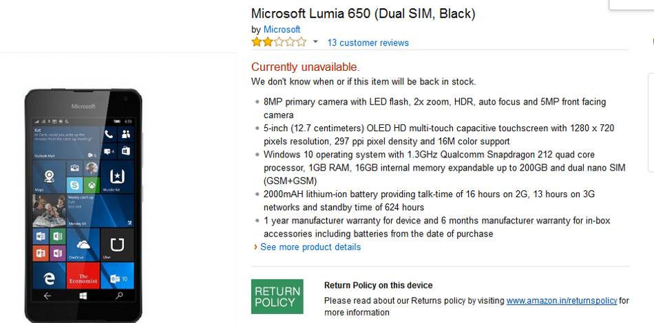 Lumia 650