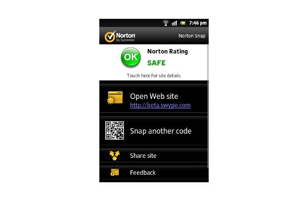 Norton Snap QR reader