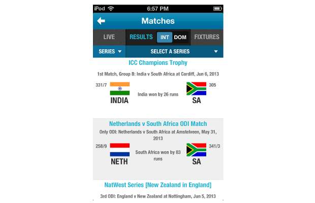 ESPNCricinfo App for iOS