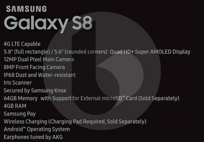 Samsung Galaxy S8 leak