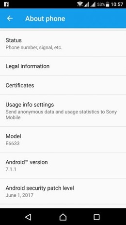 Sony Xperia Nougat