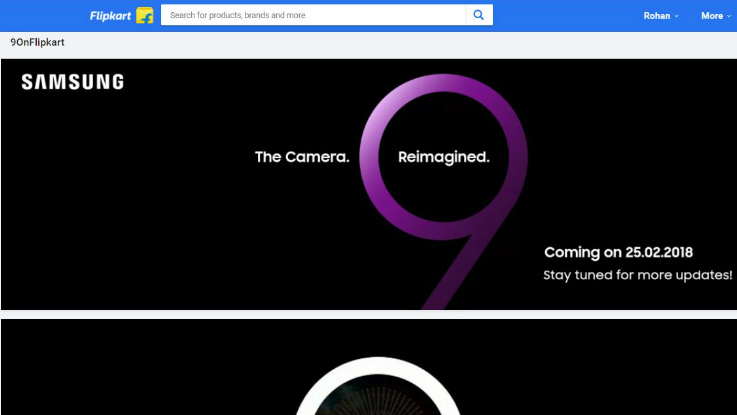 Samsung Galaxy S9 listing on Flipkart