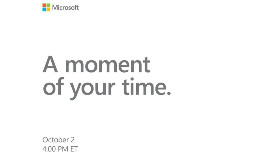 Microsoft October 2 event