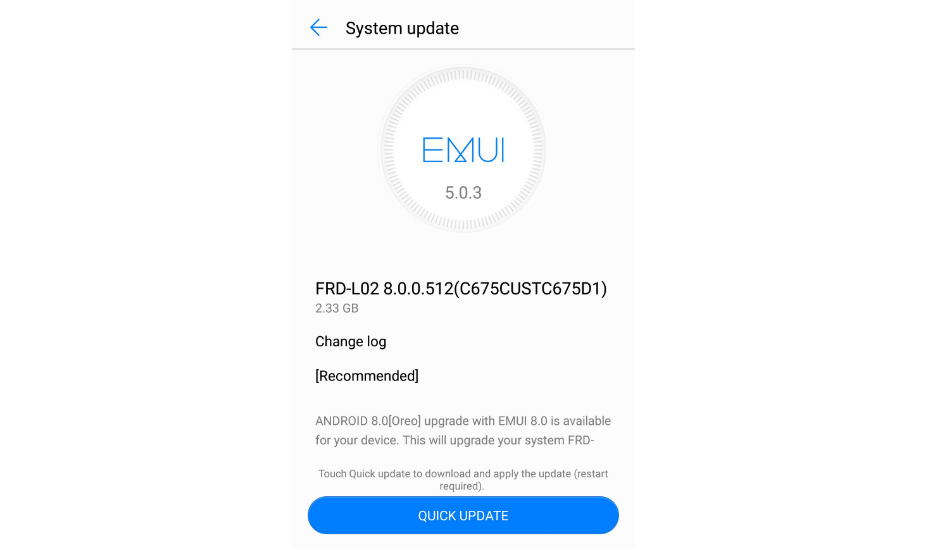 Honor 8 Android Oreo update