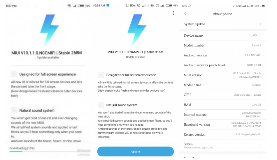 Xiaomi Redmi 4/4A MIUI 10 update