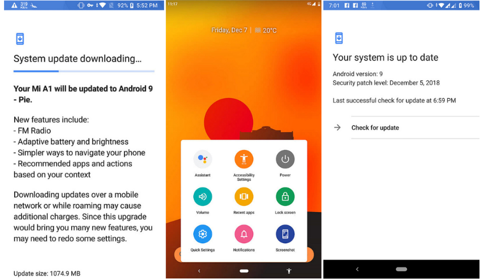 Xiaomi Mi A1 Android 9 Pie update