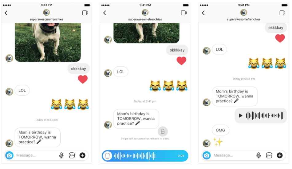 Instagram Direct Voice Messages