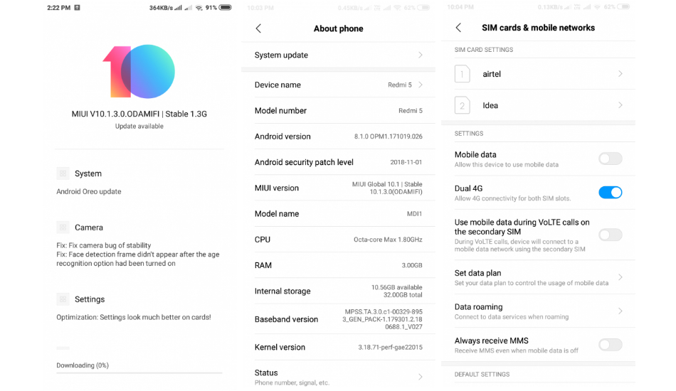 Xiaomi Redmi 5 Android 8.1 Oreo update