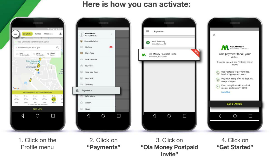 Ola Money Postpaid digital credit payment