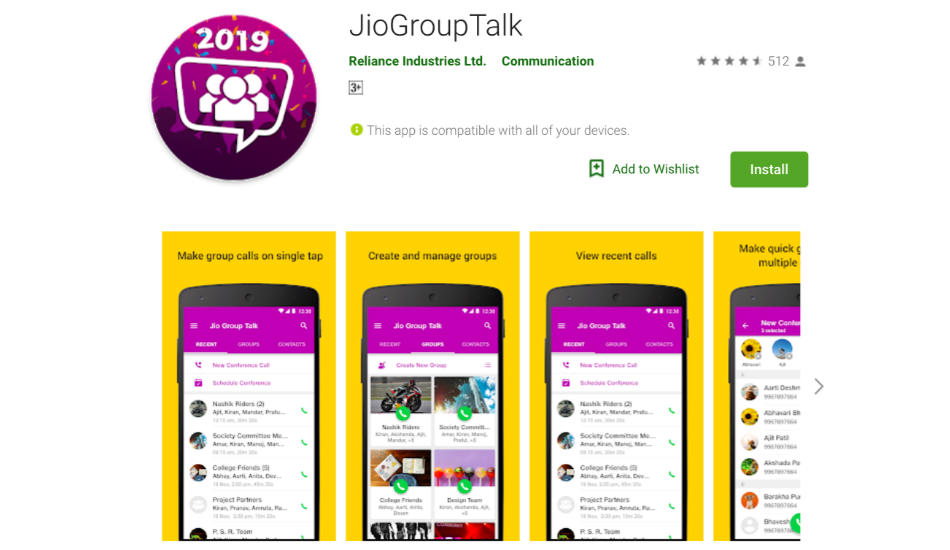 Reliance Jio JioGroupTalk app