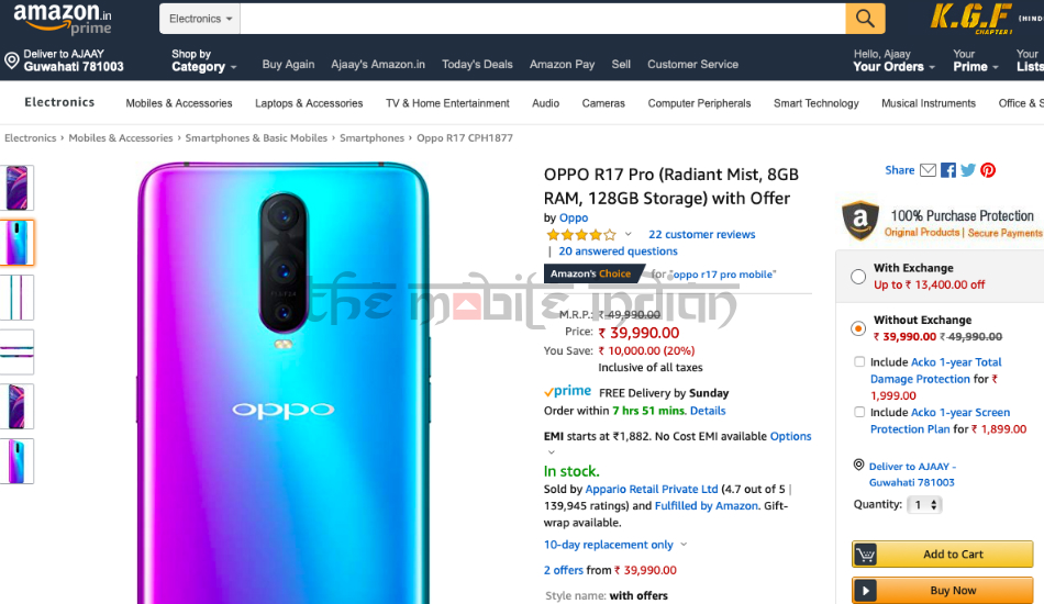 Oppo R17 Pro price drop