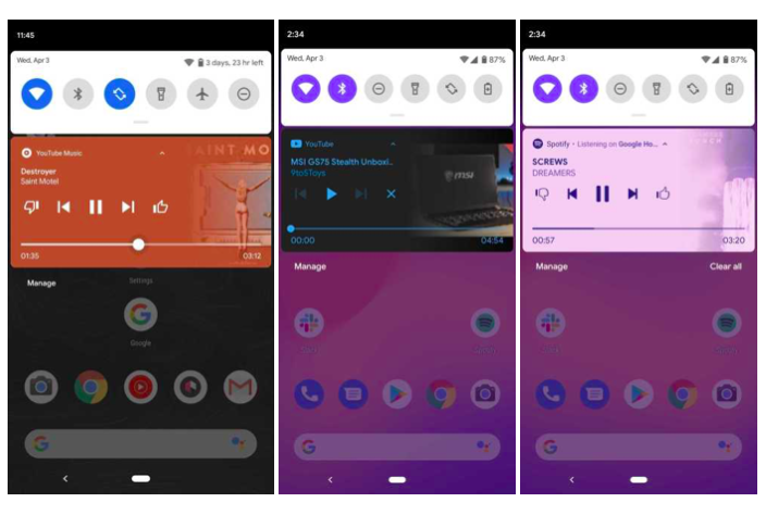 Now you can seek through your music track in the notifications menu