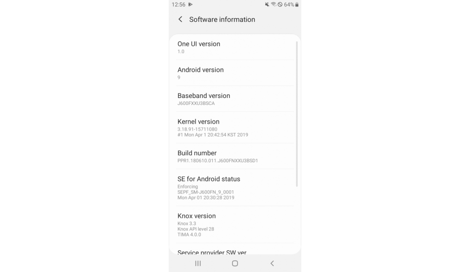 Samsung Galaxy J6 Android 9 Pie update