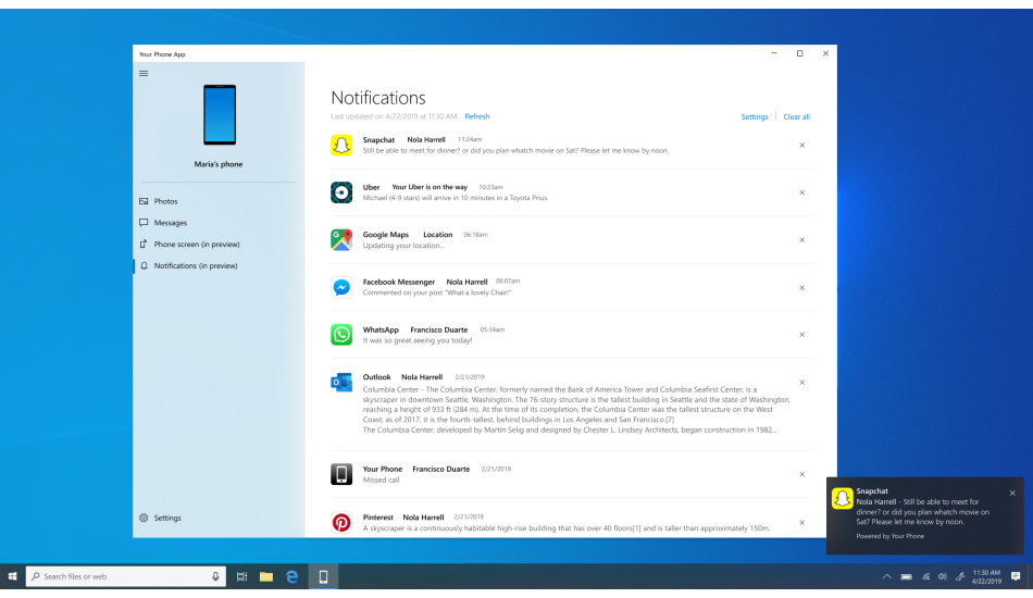 Android notifications on Windows PC