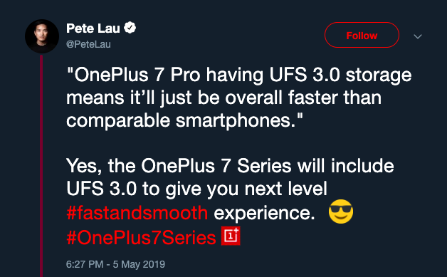 OnePlus 7 Pro UFS 3.0
