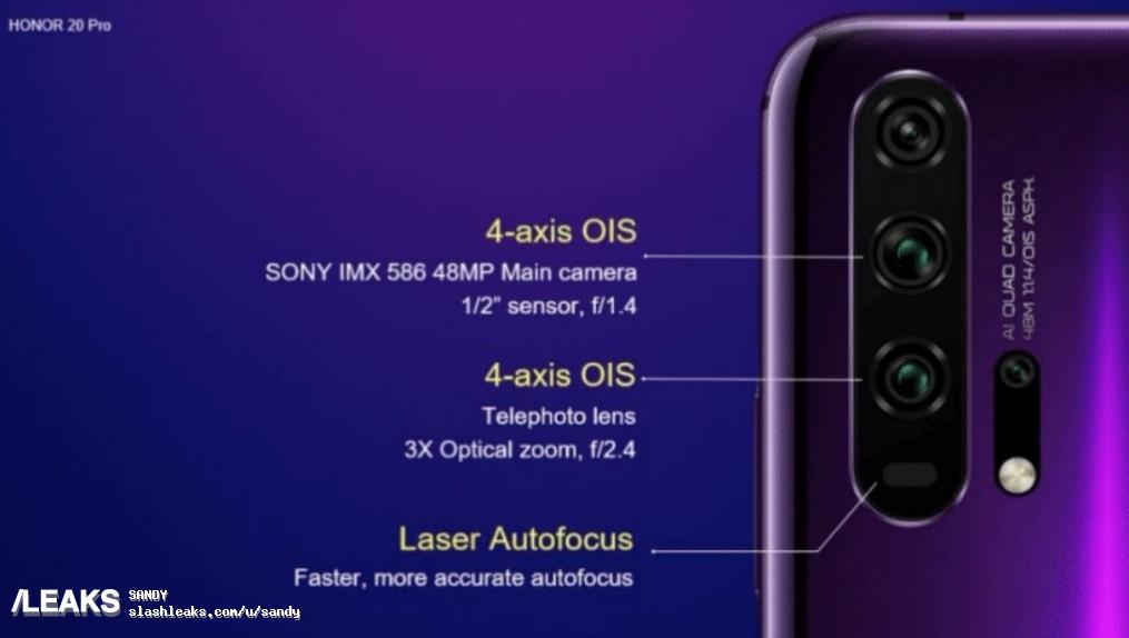 Honor 20 Pro camera specification