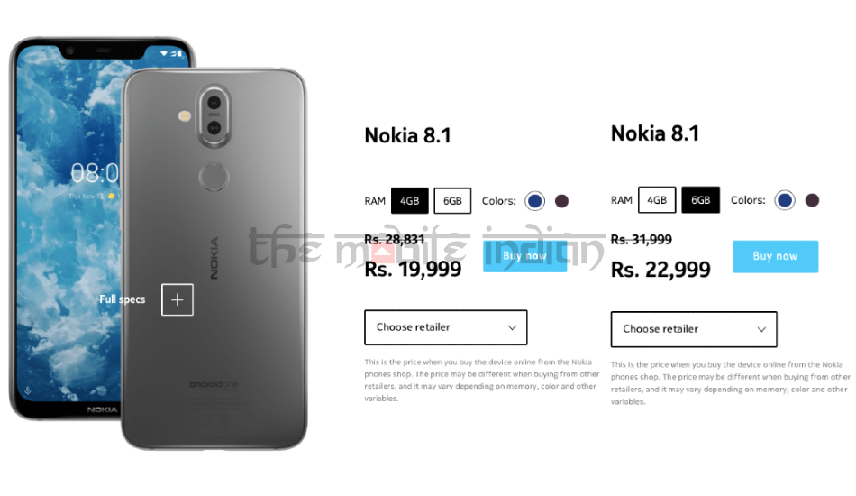 Nokia 8.1 price slashed