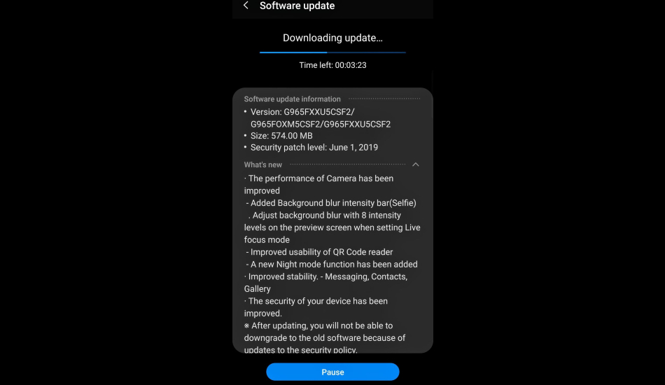 Samsung Galaxy S9, S9 Plus get Night Mode