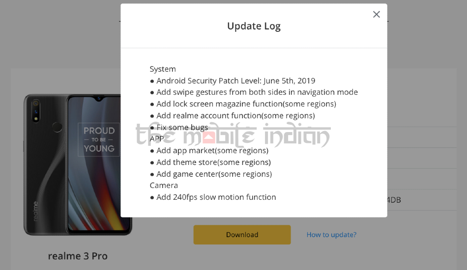 Realme 3 Pro ColorOS update