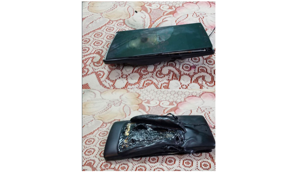 OnePlus smartphone catches fire