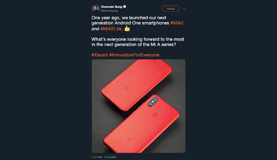 Xiaomi officially teases Mi A3