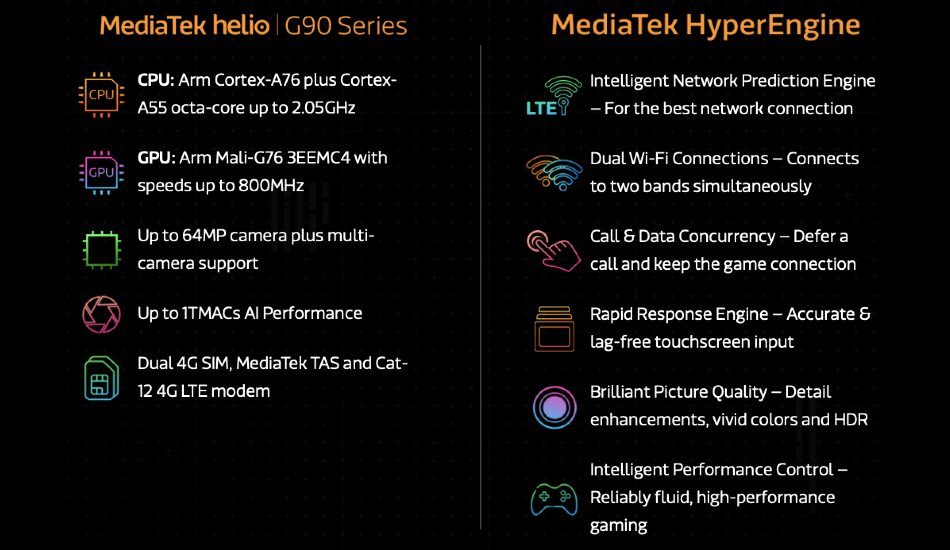 MediaTek Helio G90, G90T gaming SoCs