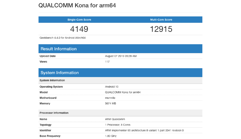 Qualcomm Kona Snapdragon 865