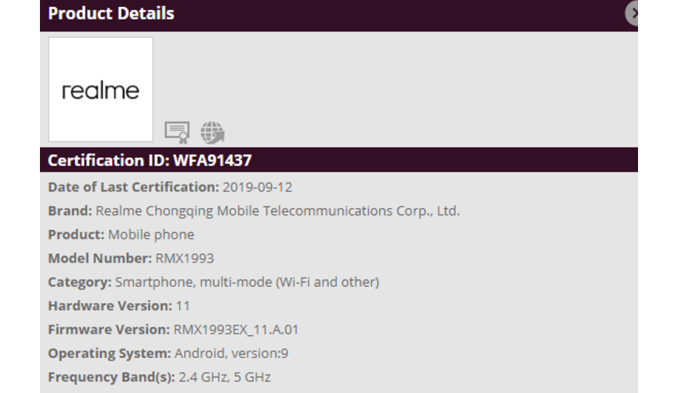 Realme RMX1993 Realme RMX1993