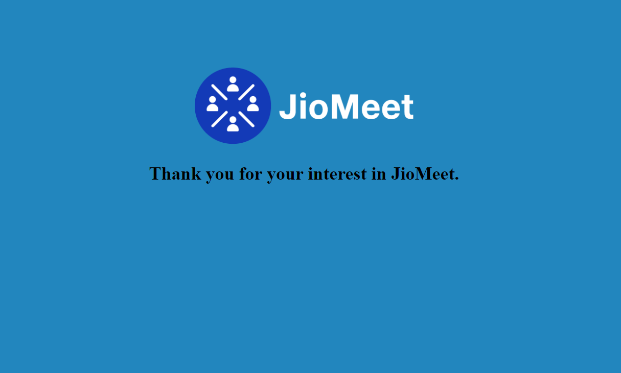 the Jio meet website has been taken down for now