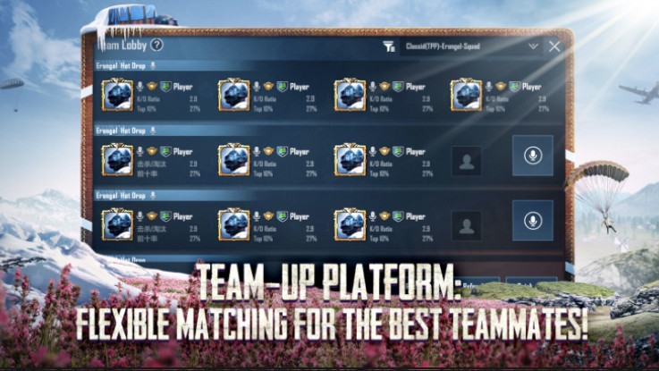PUBG Mobile team-up platform
