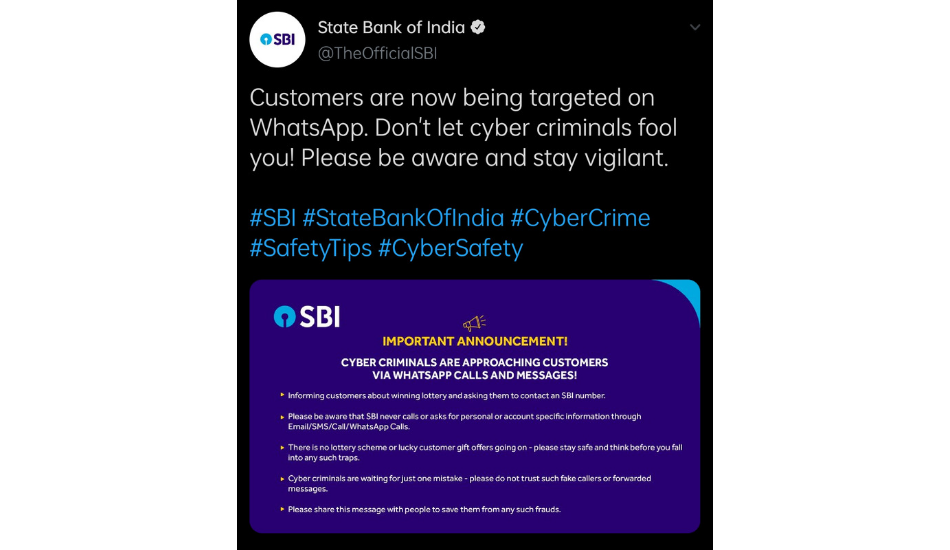 SBI warning 