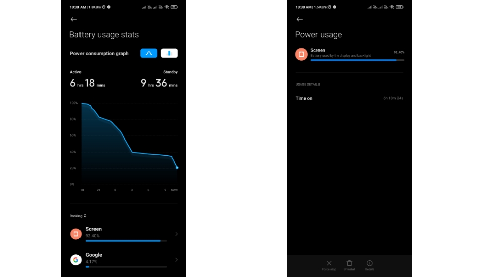 Poco X3 battery stats