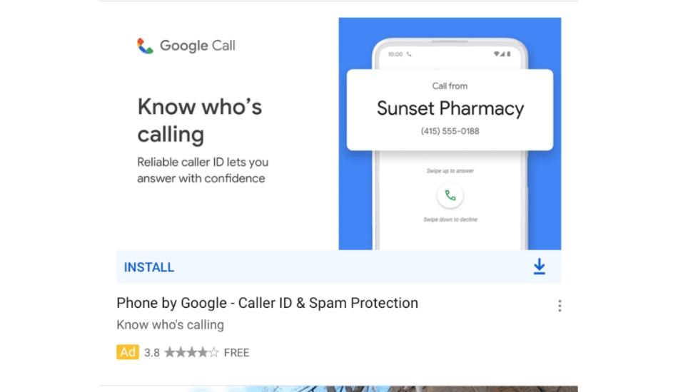 Google Call ad