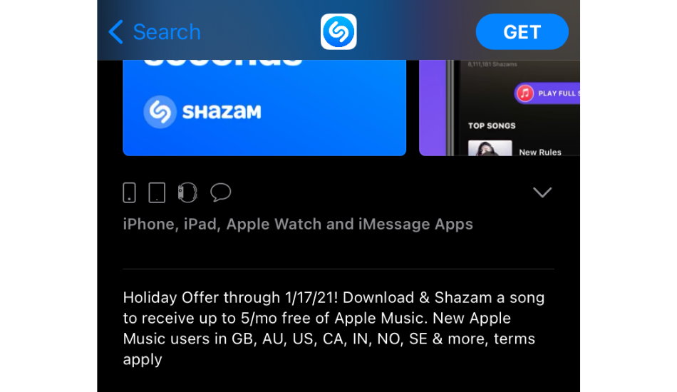 Shazam App Store