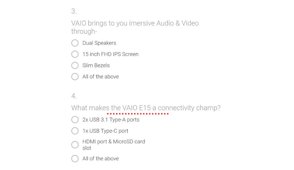 Vaio quiz 