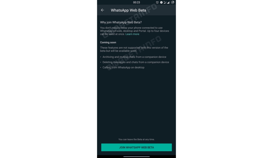 WhatsApp Web Beta