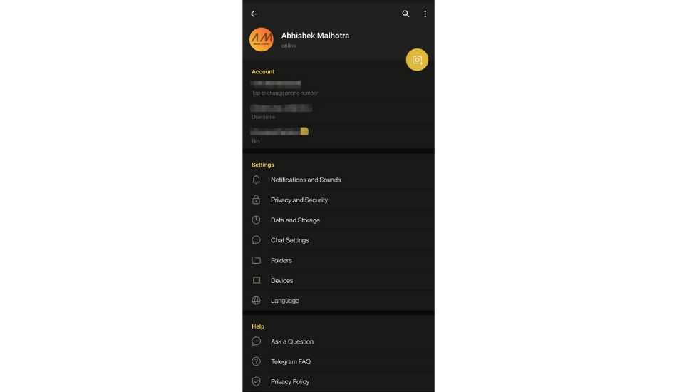 Telegram UI