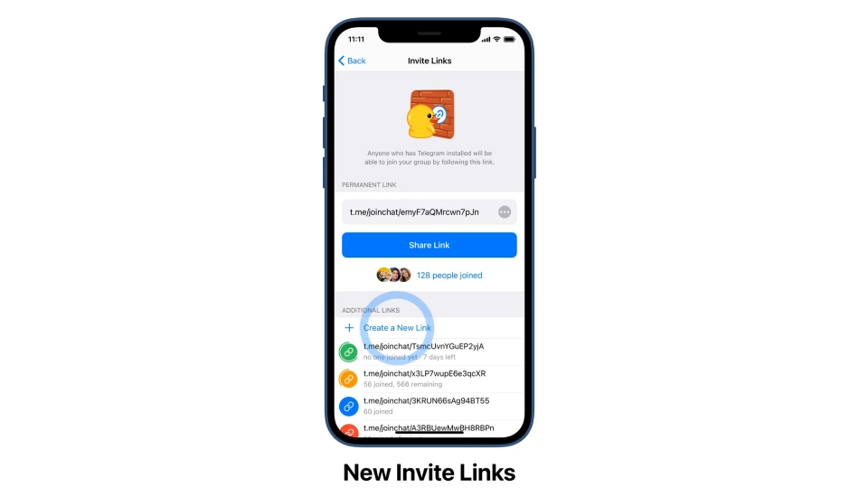Telegram invite links 