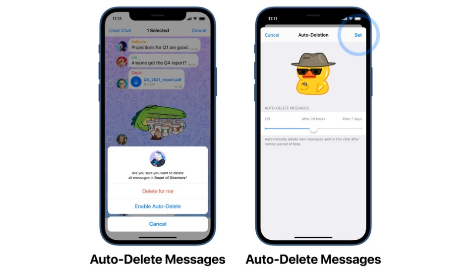 Telegram auto-delete 