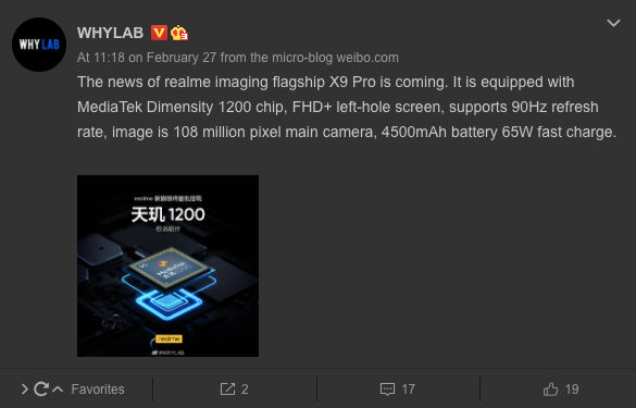 Realme X9 Pro leak