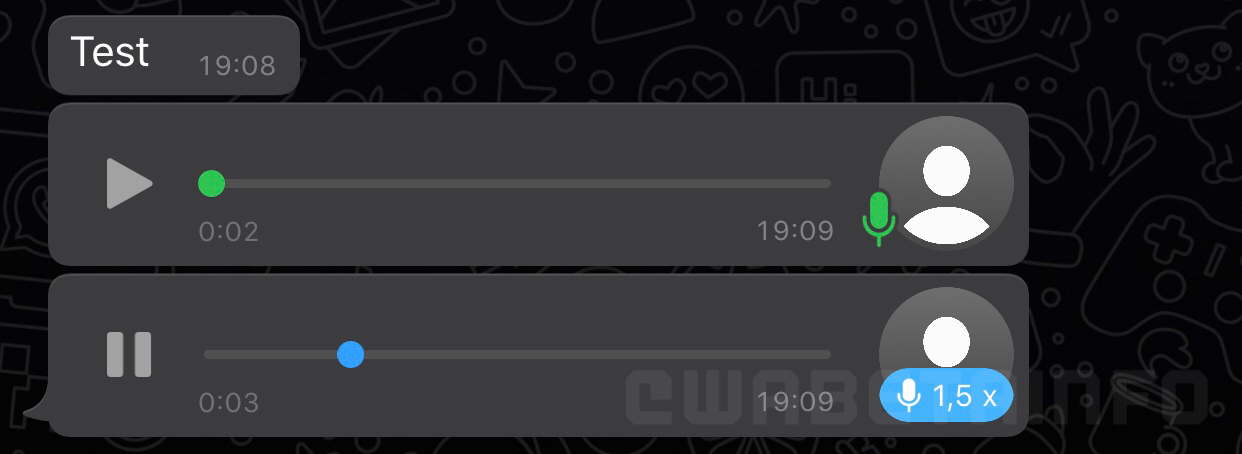 WhatsApp Messages Playback speed