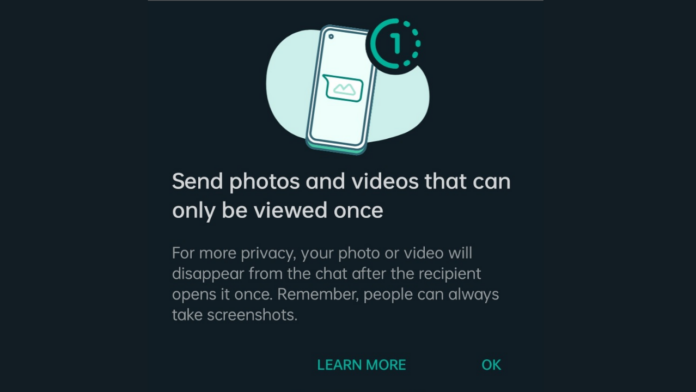 WhatsApp View Once feature
