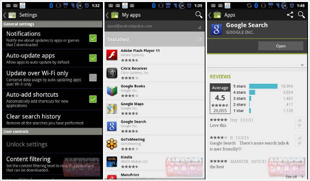 Updated Android Market app now available
