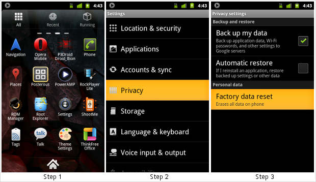 How to: Restore an Android smartphone to factory settings