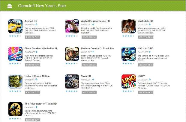 Gameloft games get holiday discounts