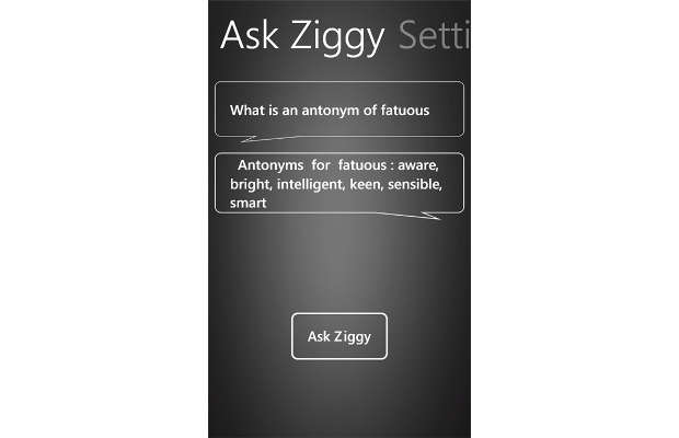 Ask Ziggy, the Siri for Windows Phone