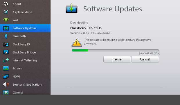 BlackBerry tablet OS 2.0 beta out for developers